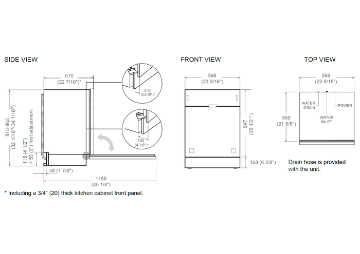 60 cm Built-in Panel Ready Dishwasher | Bertazzoni